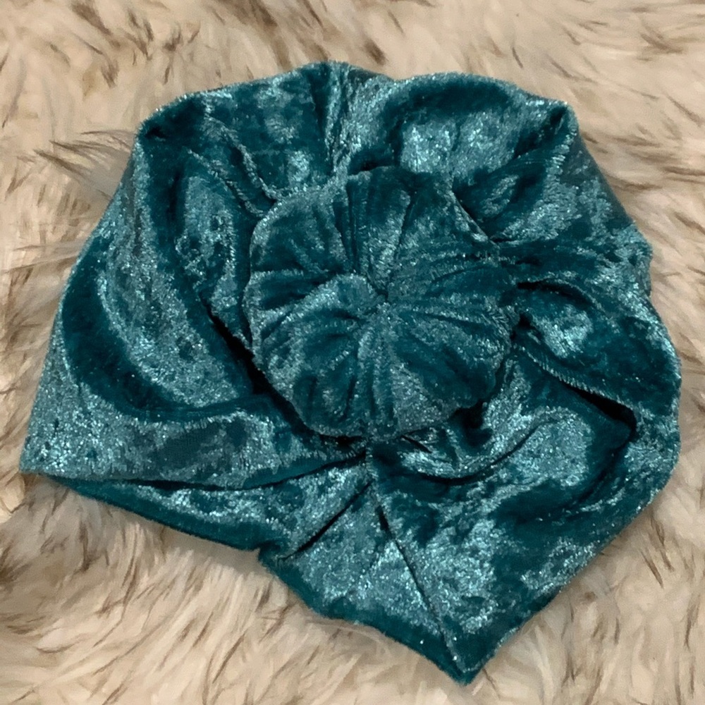 Velvet blue baby headturban